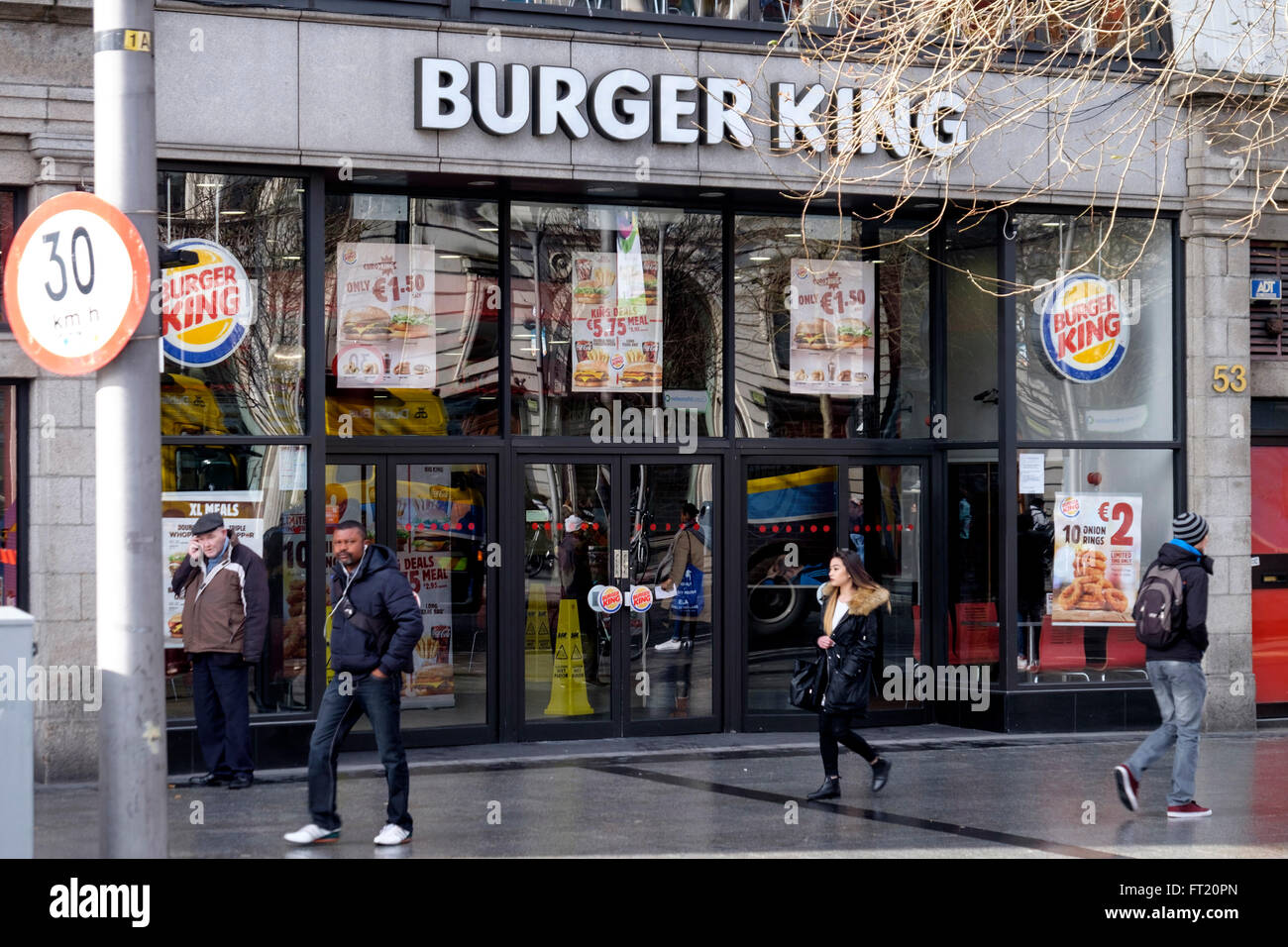 Burger King Restaurant in Dublin, Republik Irland, Europa Stockfoto