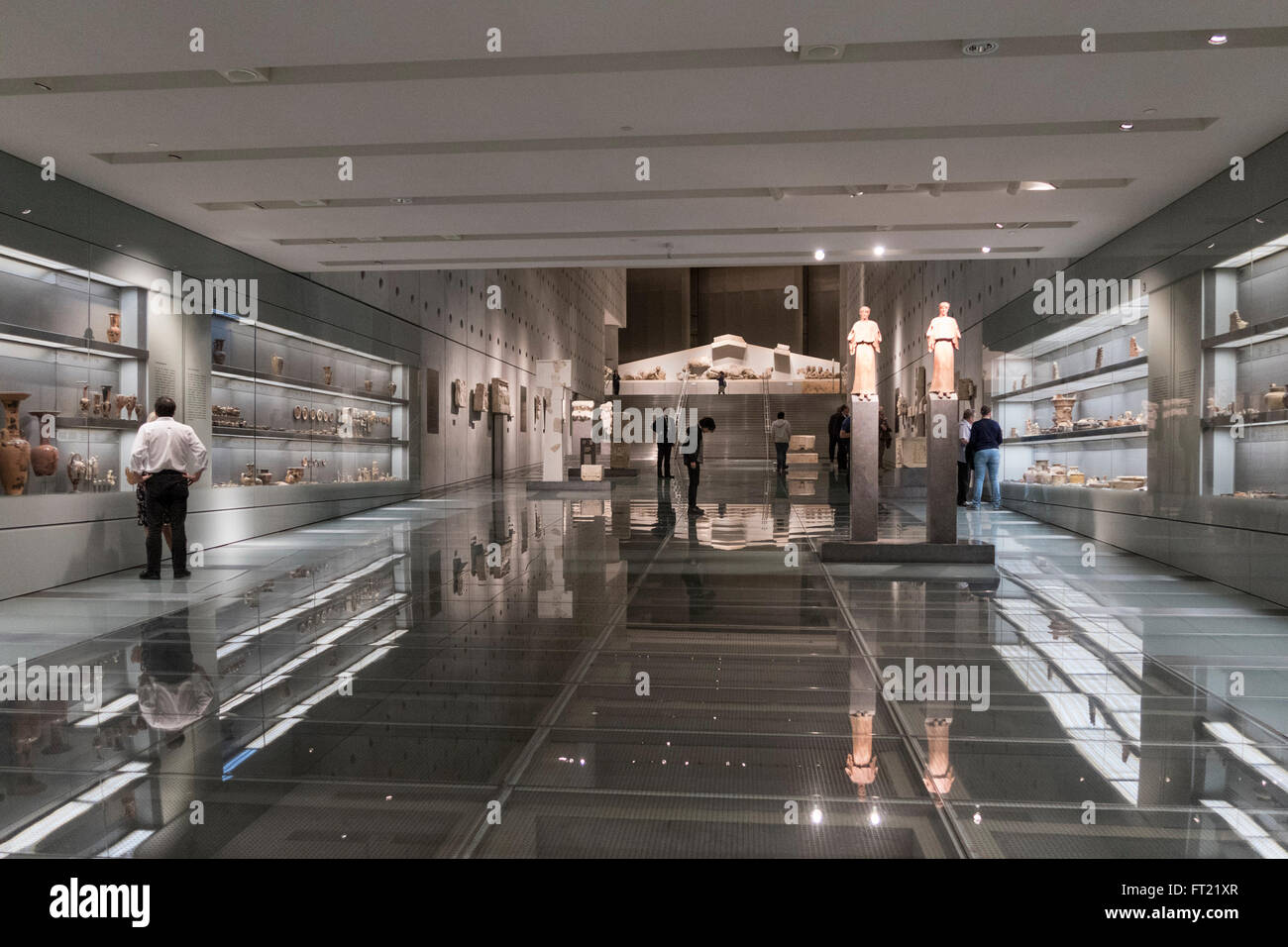 Die Galerie von der Piste auf das neue Akropolis Museum in Athen, Griechenland, Europa Stockfoto