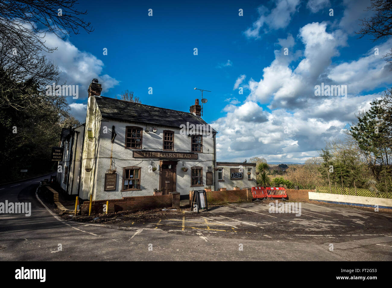 Boar es Head Pub in Horsham, West Sussex, jetzt für Unternehmen geschlossen. Stockfoto