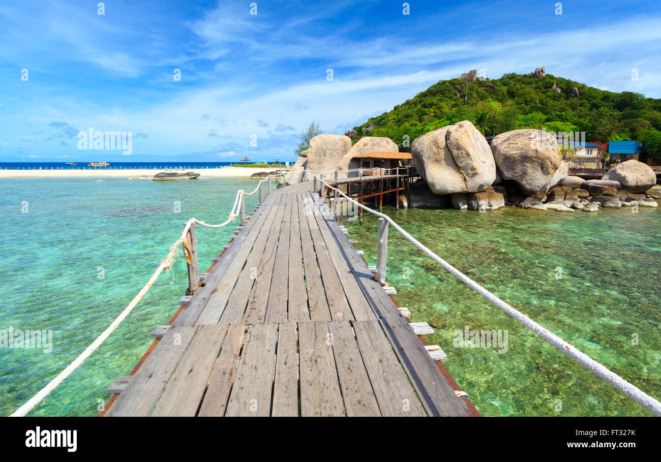 Brücke zum Nangyuan Insel, Suratthani, Süden von Thailand Stockfoto