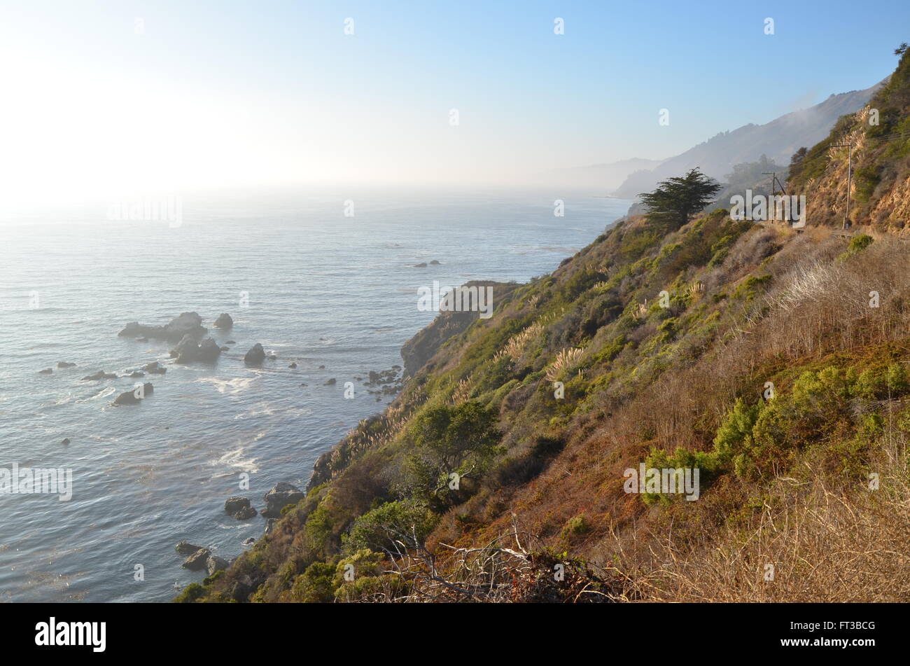 Blick von der kalifornischen Küste entlang des Pacific Coast Highway Stockfoto