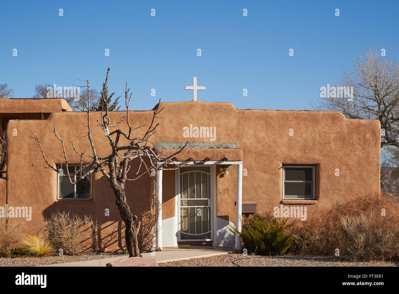 Kirche-Büro, Abiquiu, New Mexico, USA Stockfoto
