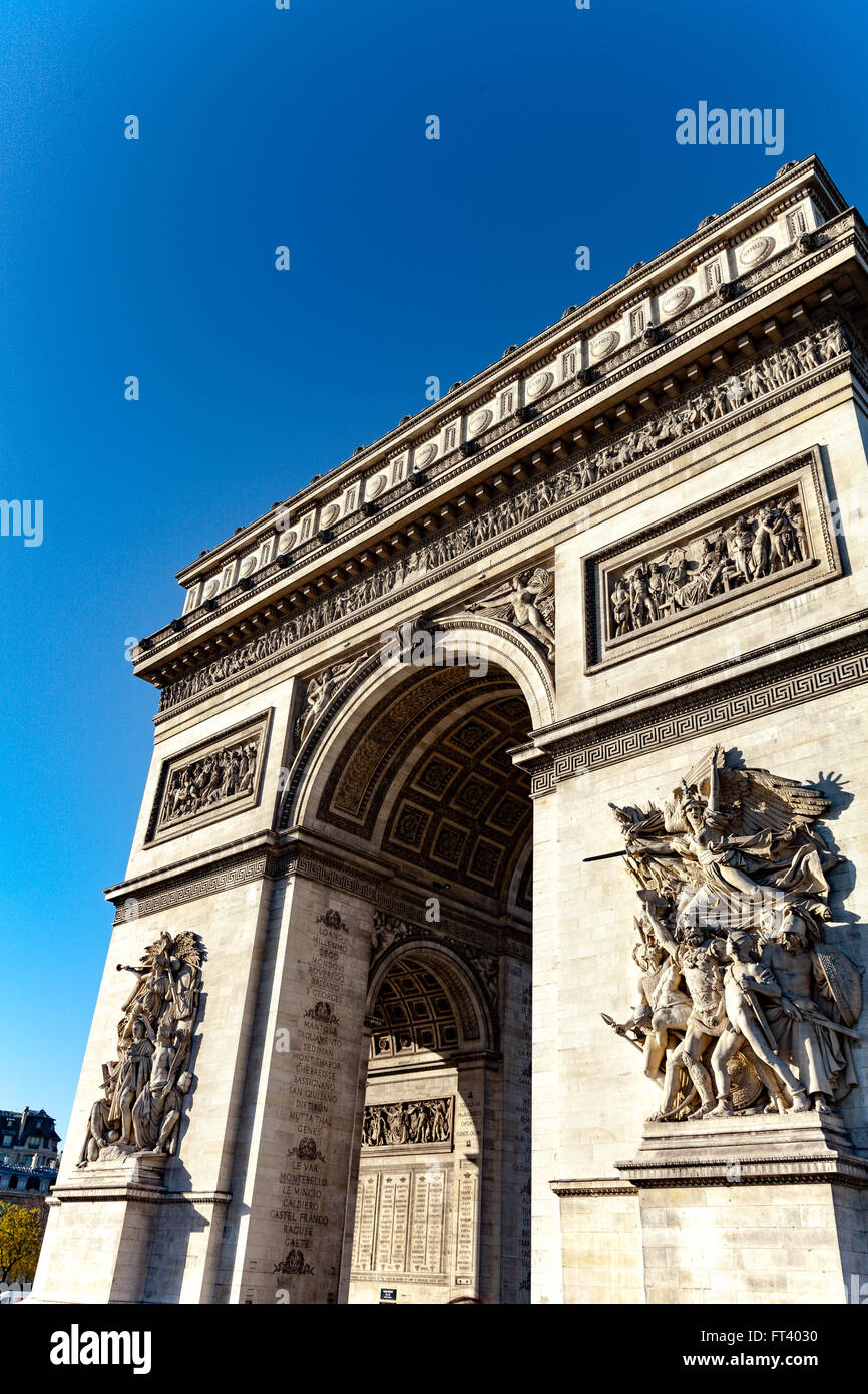 Arc de Triomphe in Paris Stockfoto