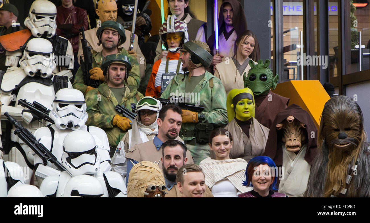 Star Wars-Charaktere auf Cosplay Veranstaltung Stockfoto