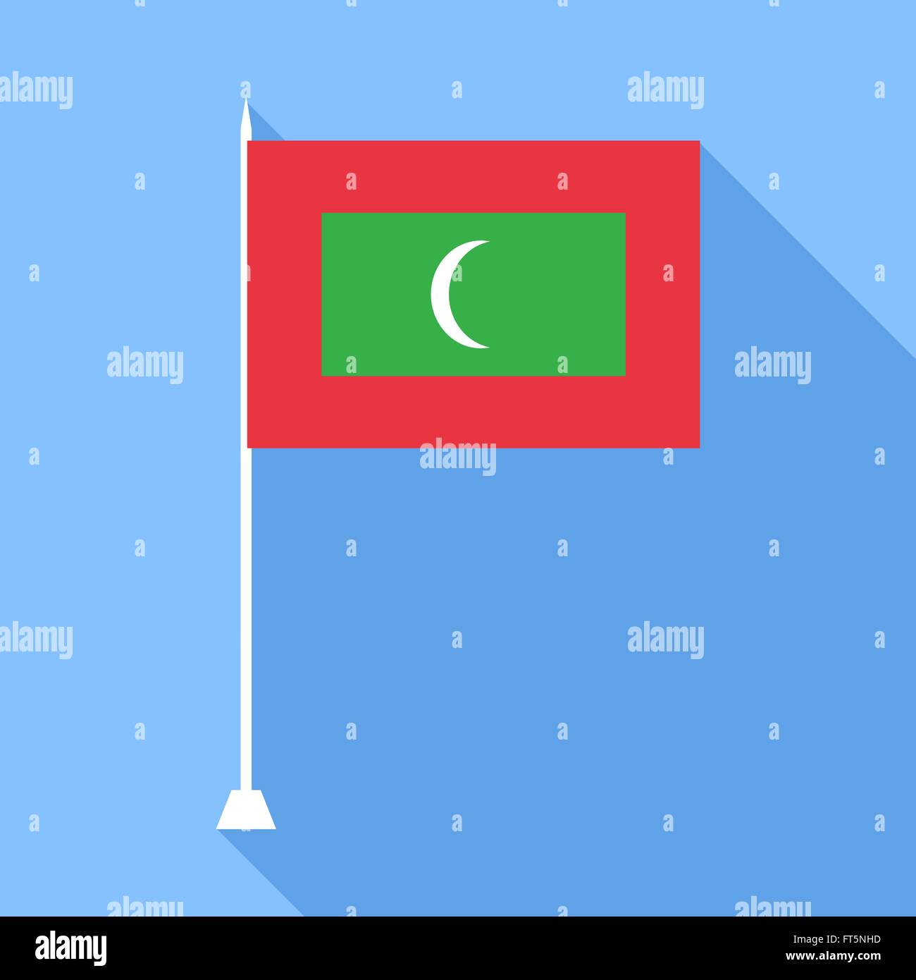 Flagge der Republik Malediven. Vektor-Illustration. Stock Vektor