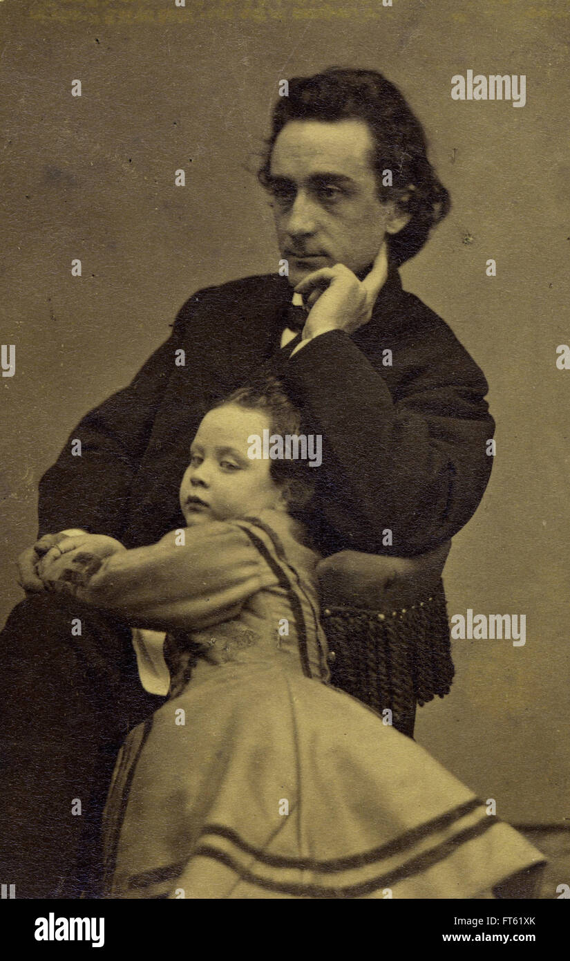 Mathew B. Brady - Edwin Booth und seine Tochter Edwina Stockfoto