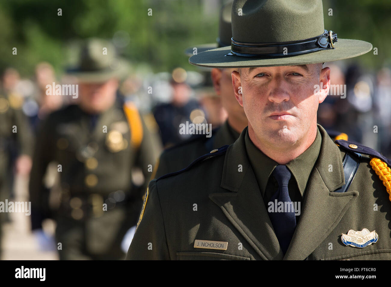 Der 13. Jährliche Steve Young Honor Guard Wettbewerb in Washington, DC, präsentierte Teams von Border Patrol, Office of Field Operations und Office of Air and Marine. Im Rahmen der Polizeiwoche würdigte die Veranstaltung den Einsatz der Strafverfolgungsbehörden. Fotos von Josh Denmark, 2015. Stockfoto