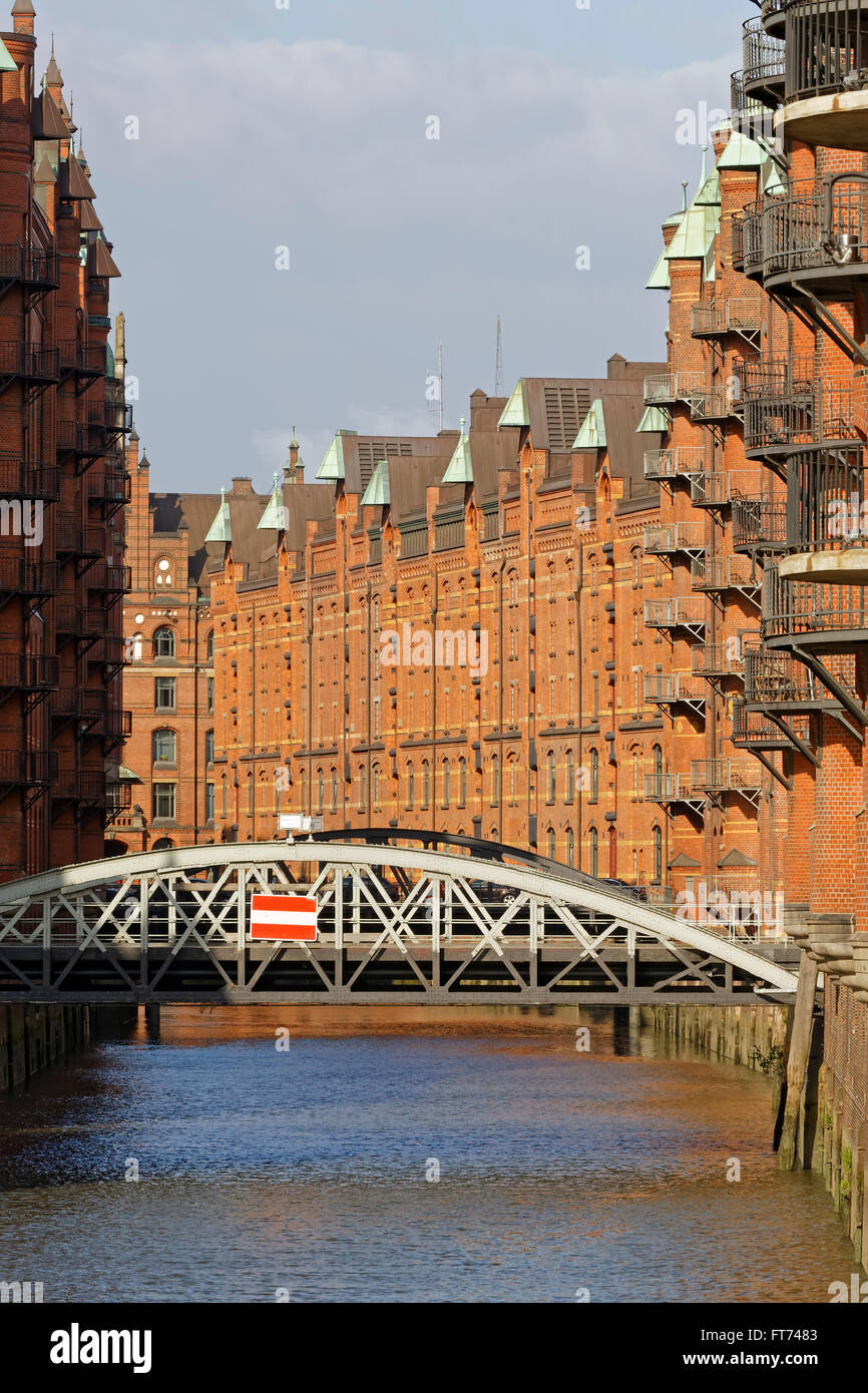 Speicherstadt historischen Speicherstadt, Hamburg, Deutschland, Europa Stockfoto