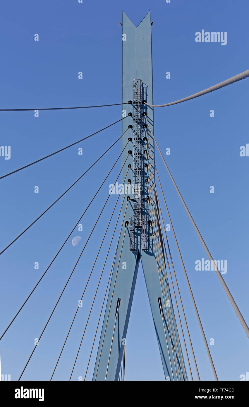 Koehlbrand Brücke, Brückenpfeiler, Hamburg, Deutschland, Europa Stockfoto