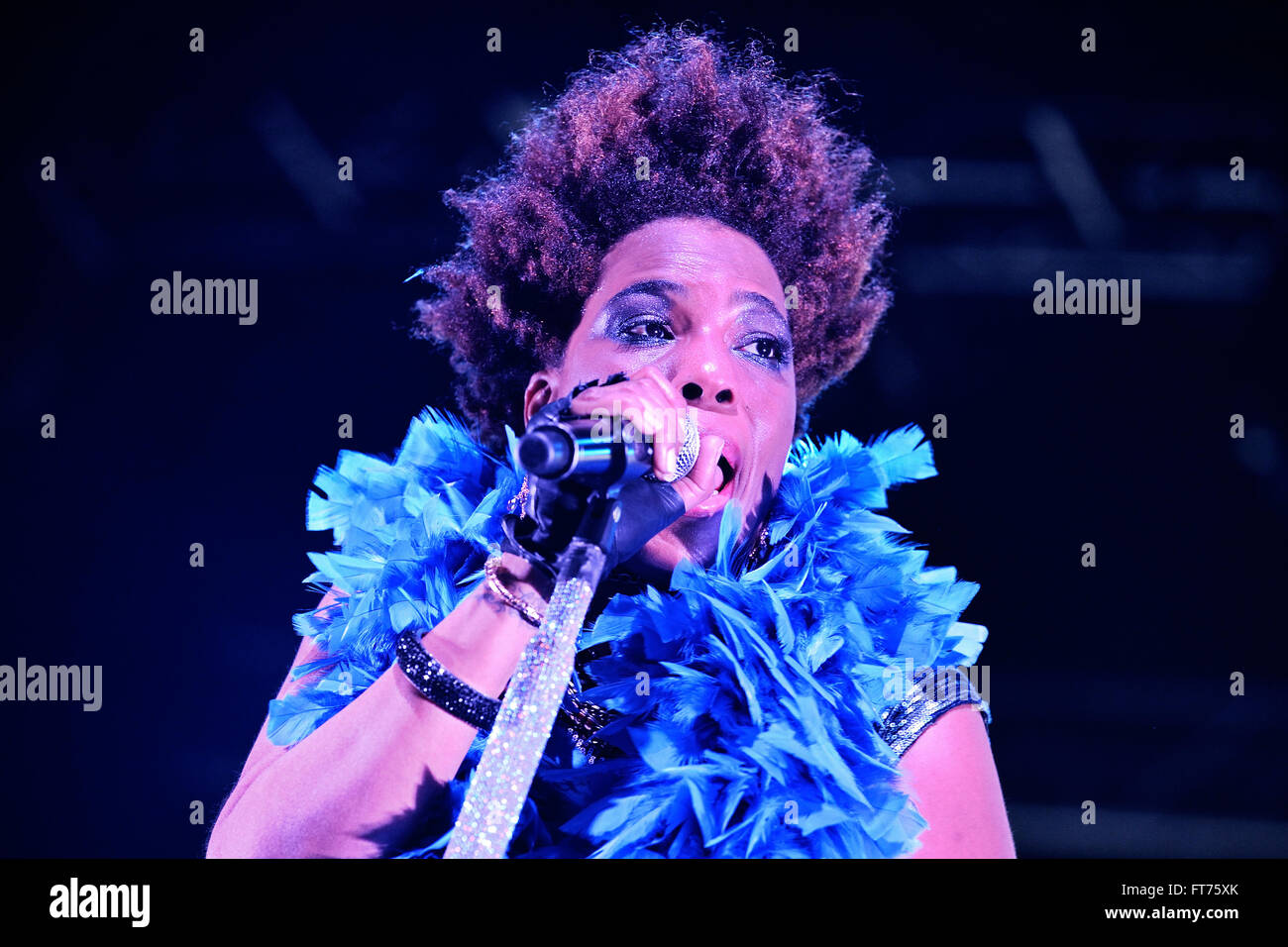 BILBAO, Spanien - 31 Okt.: Macy Gray (Band) live-Performance beim Bime-Festival am 31. Oktober 2014 in Bilbao, Spanien. Stockfoto
