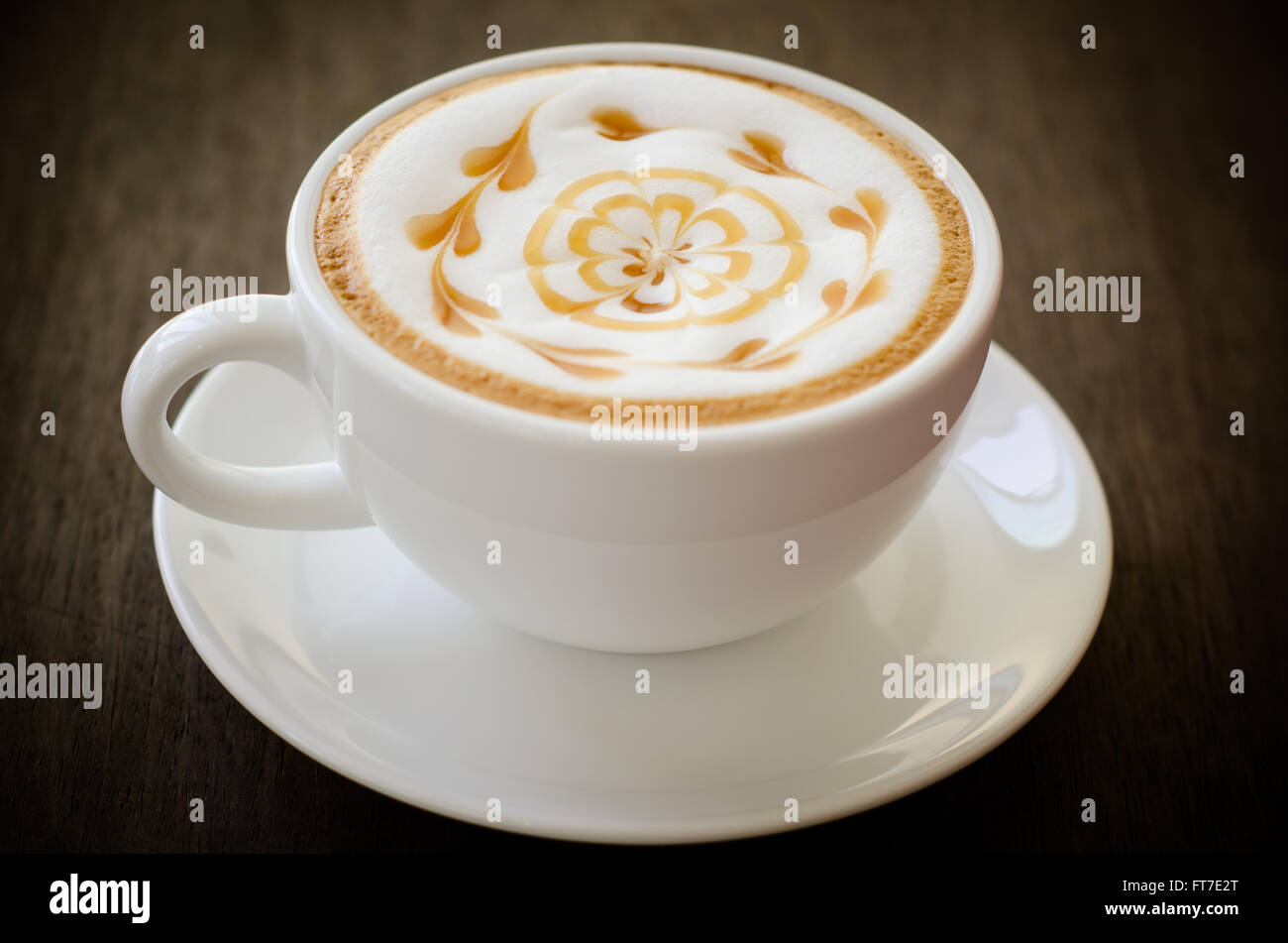 Nahaufnahme von eine wunderbare Tasse heißen Kaffee Stockfoto