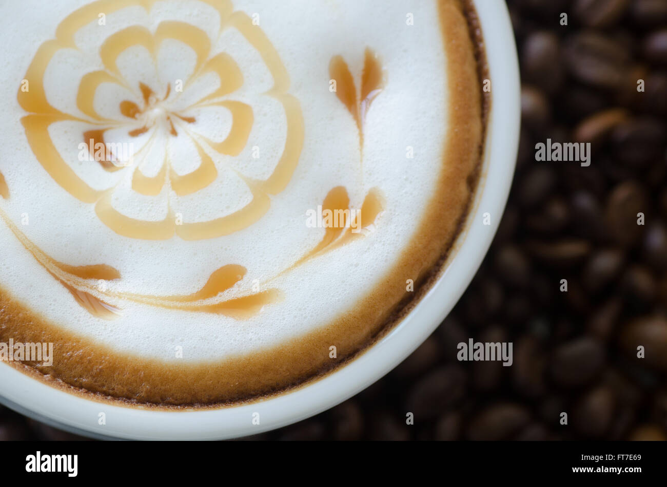 Nahaufnahme von eine wunderbare Tasse heißen Kaffee Stockfoto