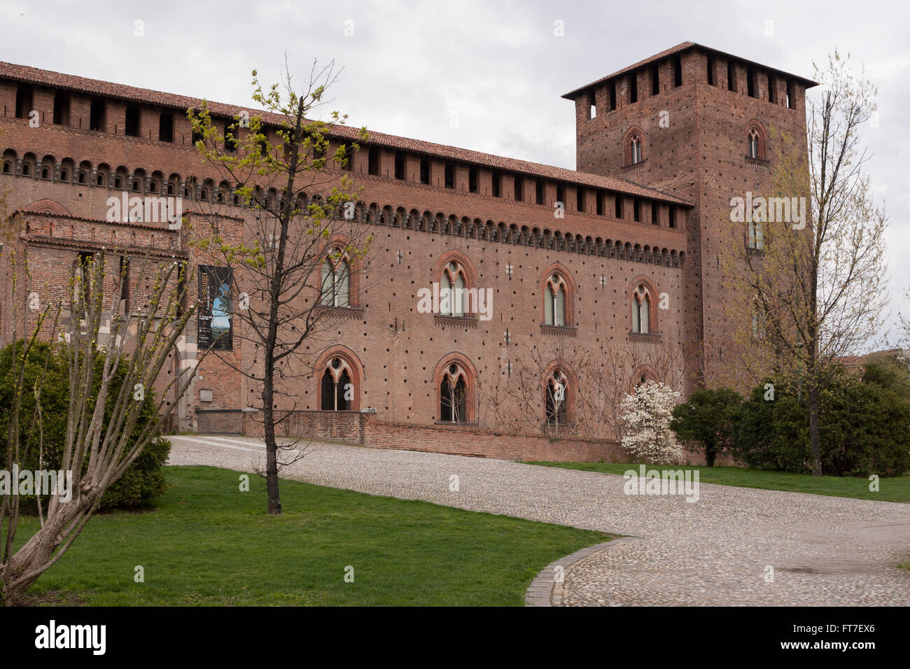 Das Castello Visconteo oder ViscontiSchloss in Pavia, Lombardei