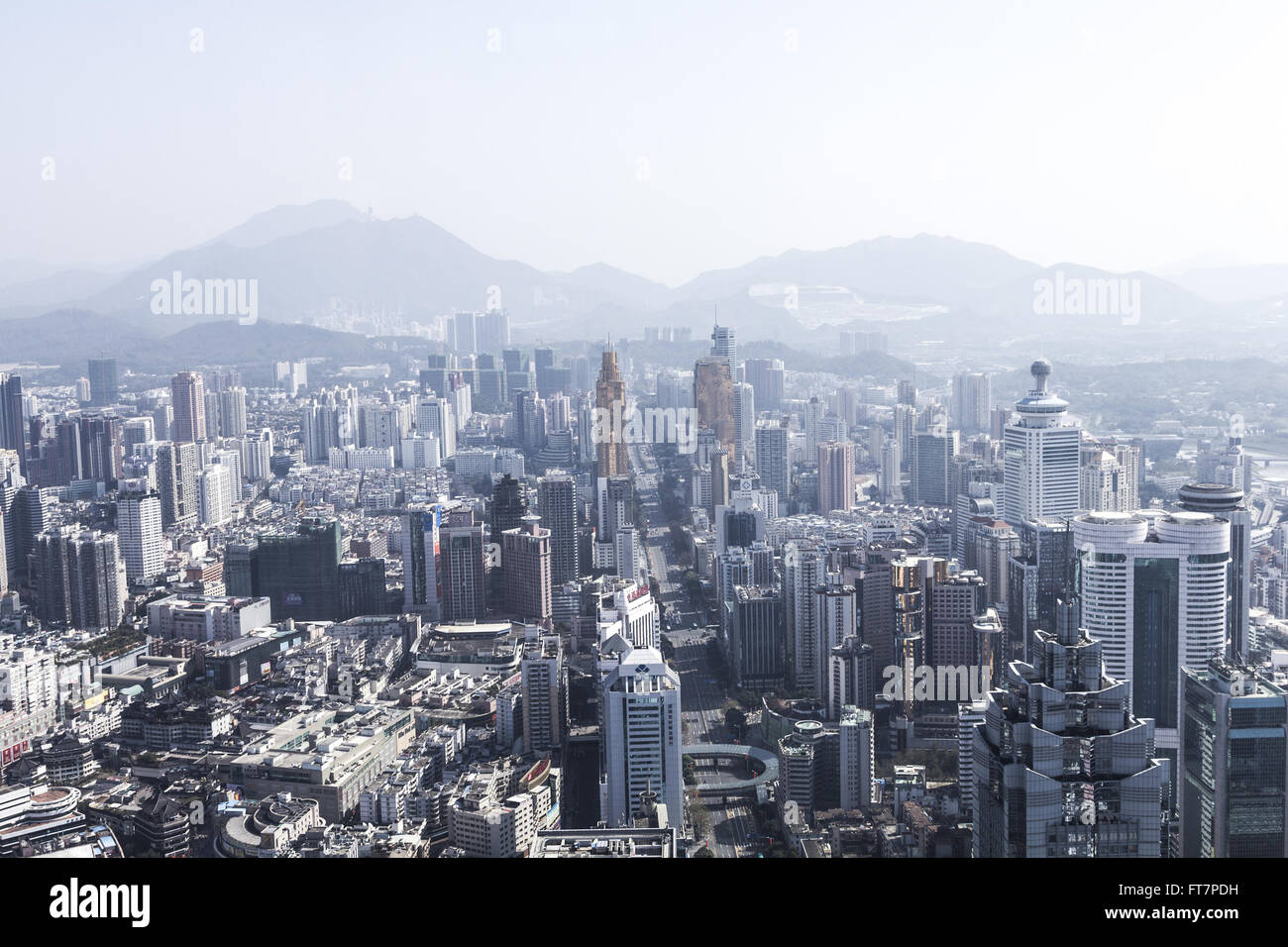 Luftaufnahme von Shenzhen, China Stockfoto