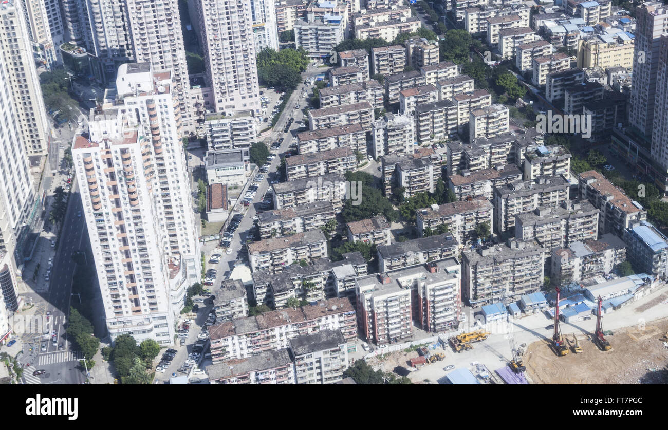 Luftaufnahme von Shenzhen, China Stockfoto