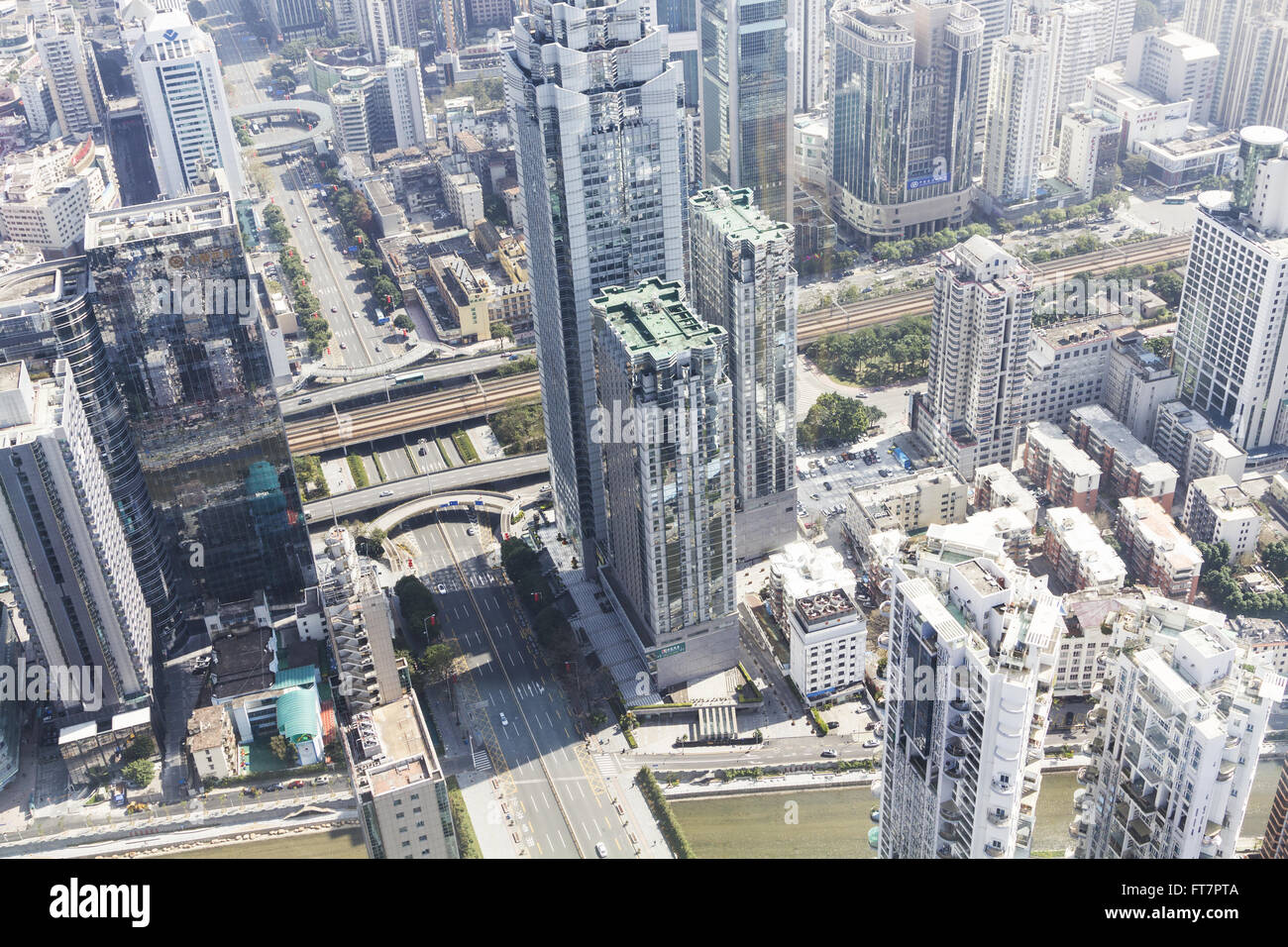 Luftaufnahme von Shenzhen, China Stockfoto