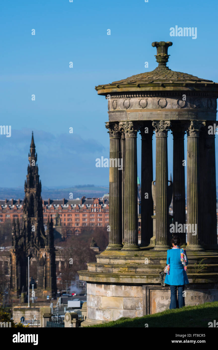 Scott Moument gesehen von Calton Hill, Edinburgh Stockfoto