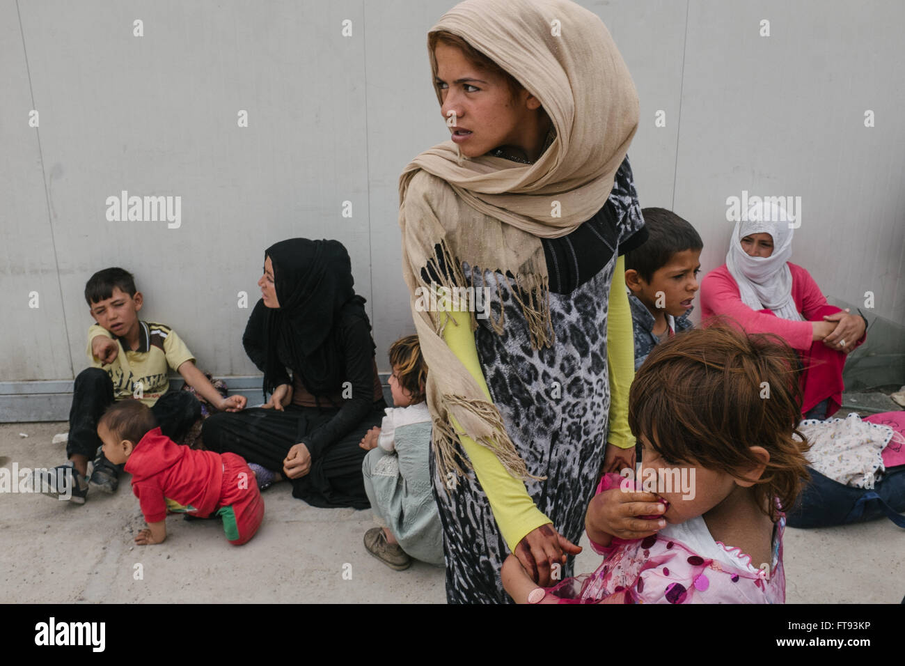 Flüchtlinge in Irakisch-Kurdistan Lager - 14.03.2016 - Irak / Irakisch-Kurdistan - Hunderte von Bettlern Flüchtlingen, vor allem Kinder sind Stockfoto