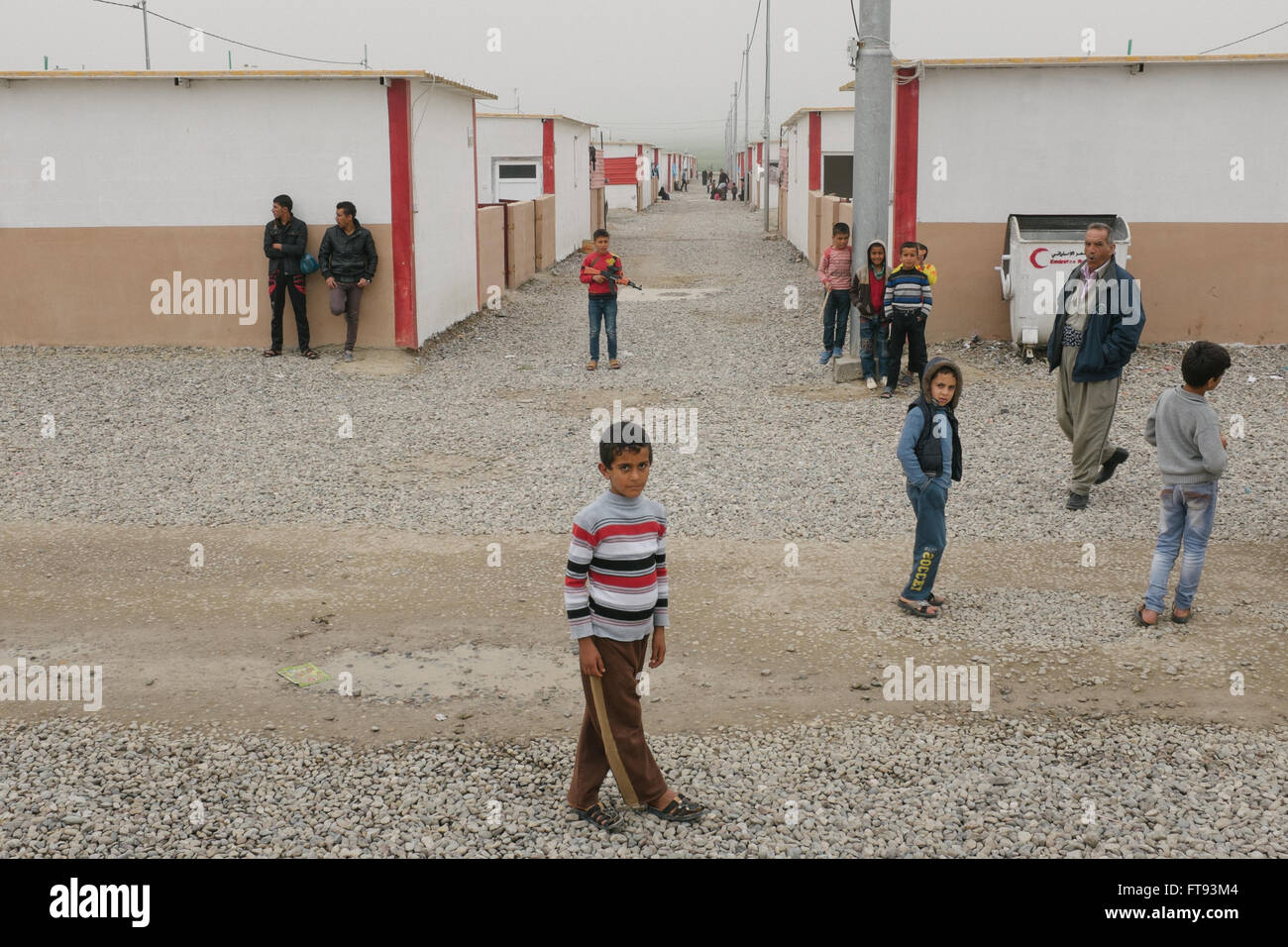 Flüchtlinge in Irakisch-Kurdistan camp - 15.03.2016 - Irak / Irakisch-Kurdistan - Hunderte von Bettlern Flüchtlingen, vor allem Kinder sind Stockfoto