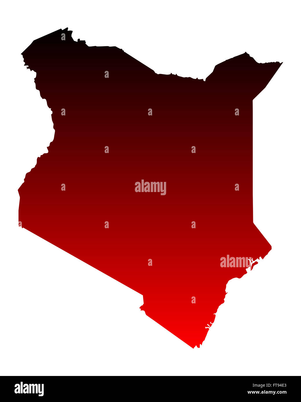 Karte von Kenia Stockfoto