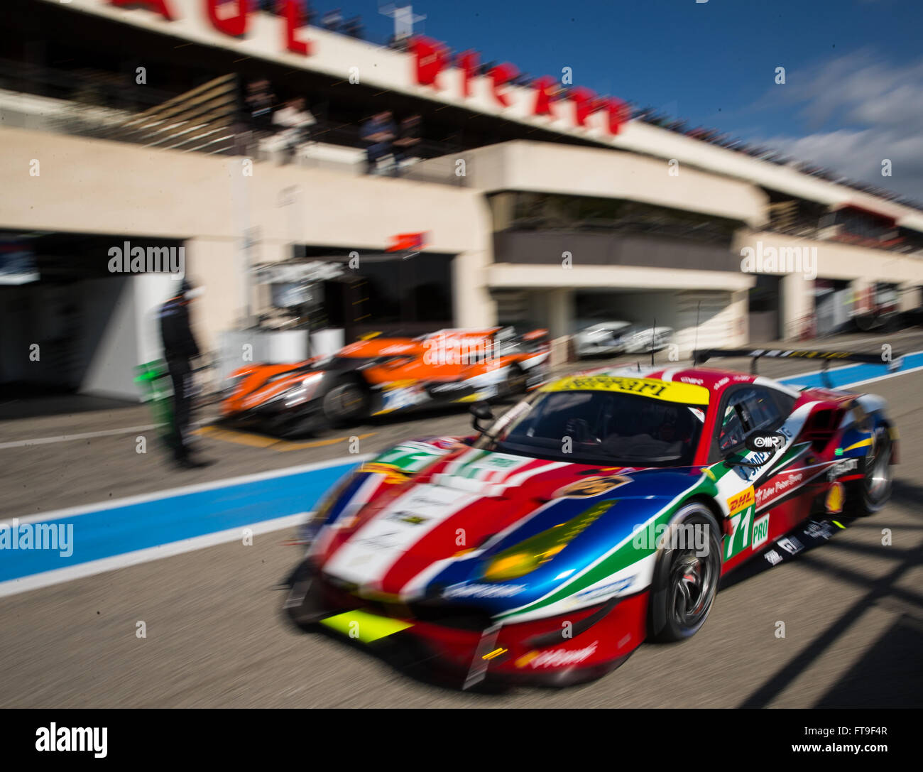 Circuit Paul Ricard, Le Castellet, Frankreich. 26. März 2016. World Endurance Championship Prolog Tag 2. AF Corse GTE Pro Ferrari 488 GTE Davide Rigon und Sam Bird angetrieben. Bildnachweis: Aktion Plus Sport/Alamy Live-Nachrichten Stockfoto