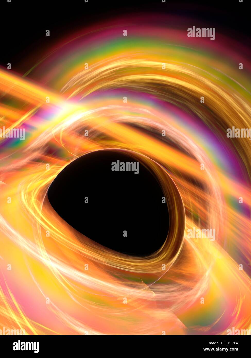 Schwarzes Loch Computer Grafik repräsentieren ein schwarzes Loch A schwarzes Loch ist ein Super - dichten Objekt gedacht, um aus dem Zusammenbruch bilden Stockfoto