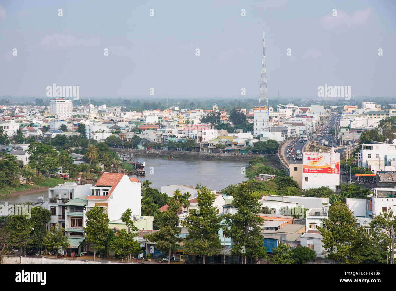Long Xuyen, die Hauptstadt der Provinz An Giang in der Mekong-Delta von Süd-Vietnam. Stockfoto