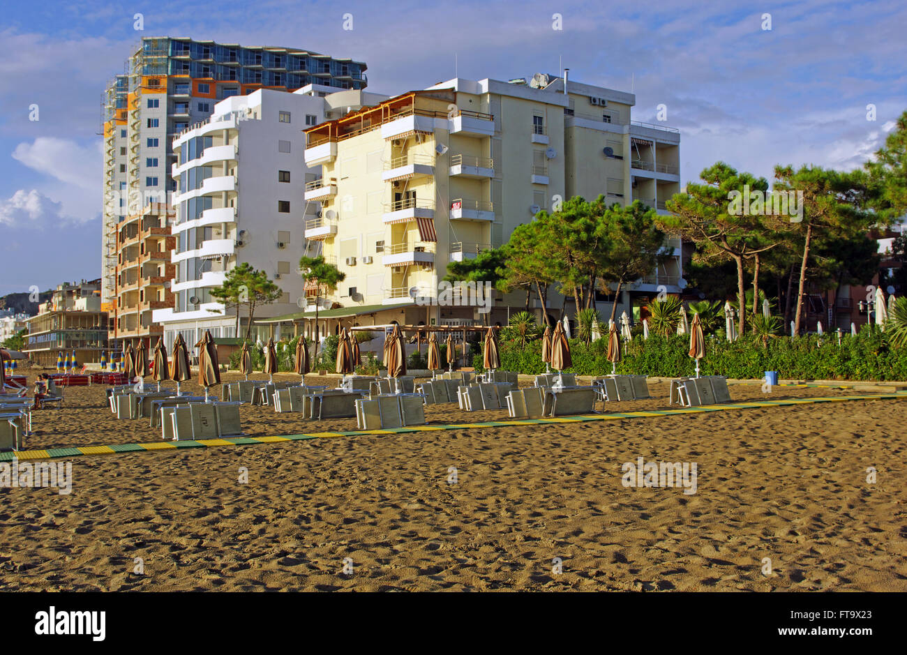 Strand von Durres, Albanien Europa Stockfoto