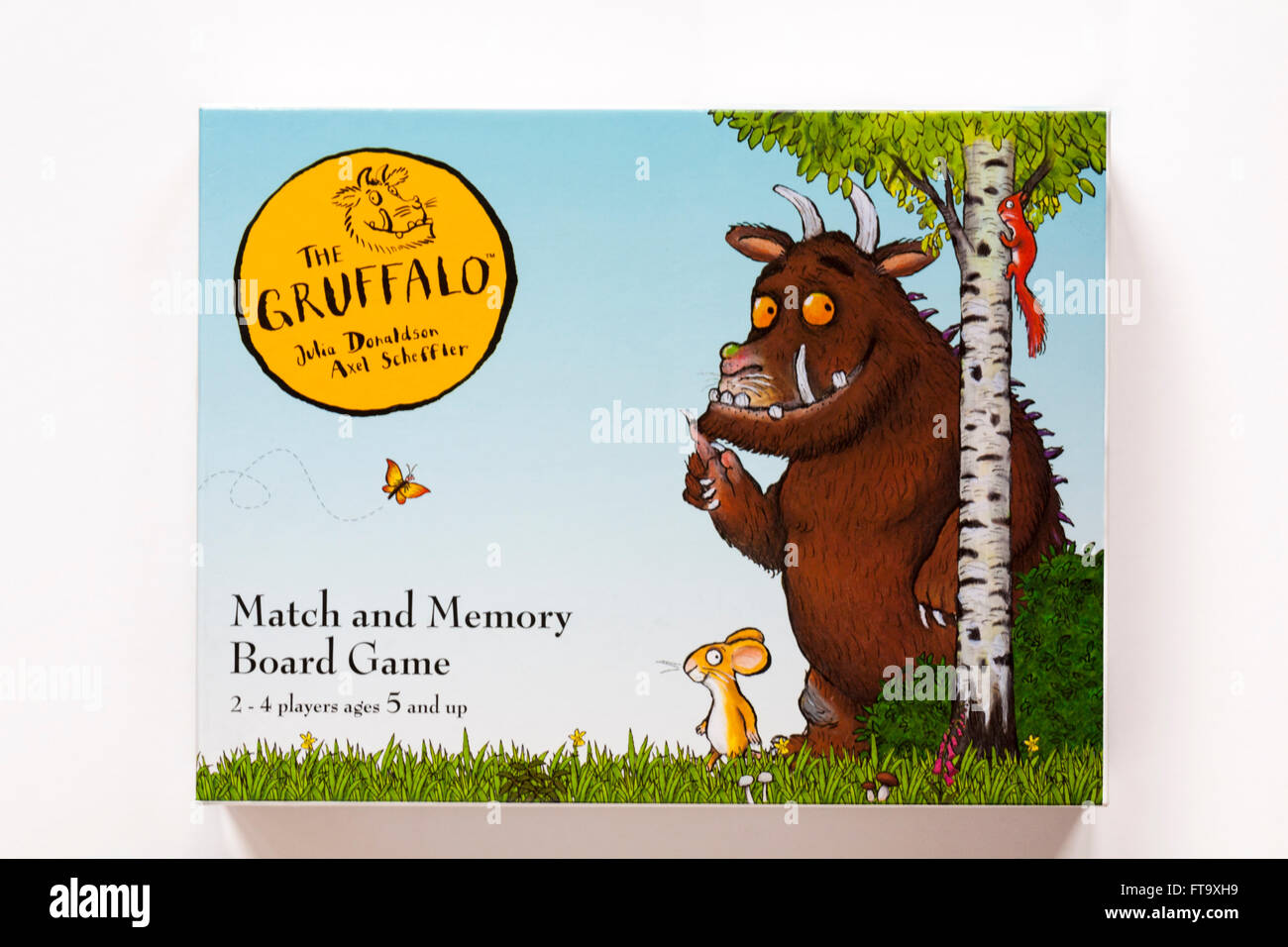 Die Gruffalo Match und Speicher Brettspiel isoliert auf weißem Hintergrund Stockfoto