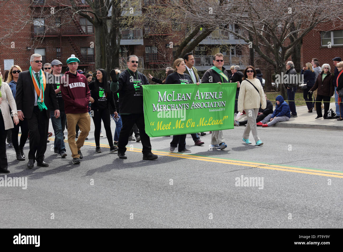 Demonstranten in St. Patricks Day parade Yonkers New York Stockfoto