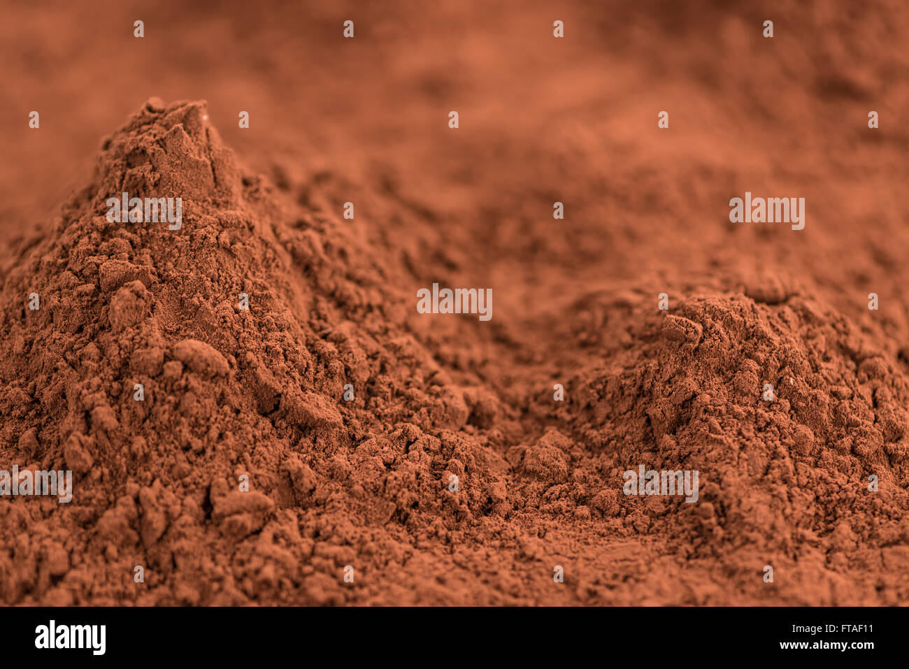 Kakaopulver (Nahaufnahme) als Hintergrundbild oder als Textur Stockfoto