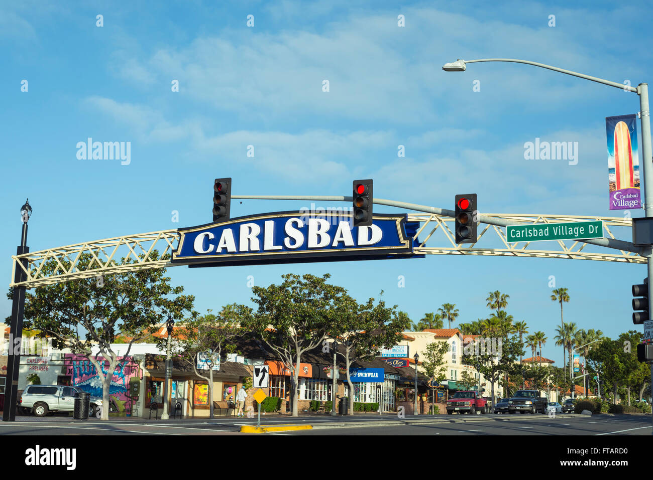 Carlsbad Festzelt auf Carlsbad Blvd. Carlsbad, Kalifornien, USA. Stockfoto