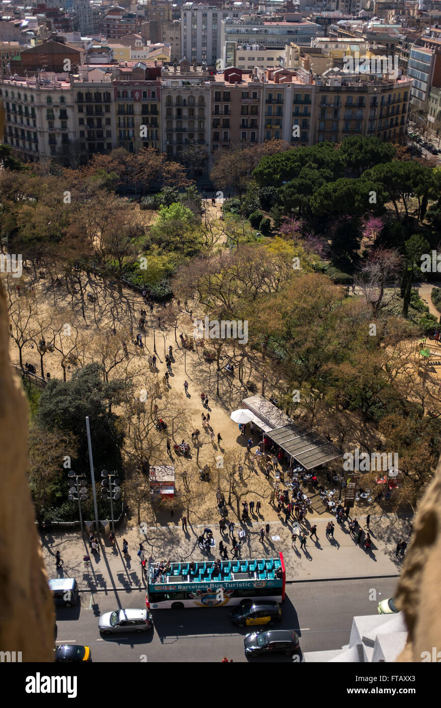 Luftaufnahme von Barcelona Straßen Stockfoto