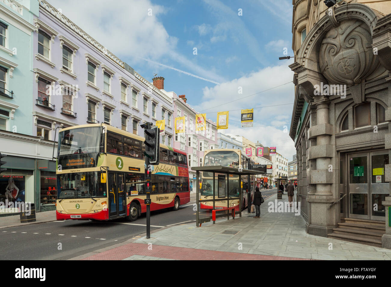 Double Decker Bus in Brighton, East Sussex, England. Stockfoto