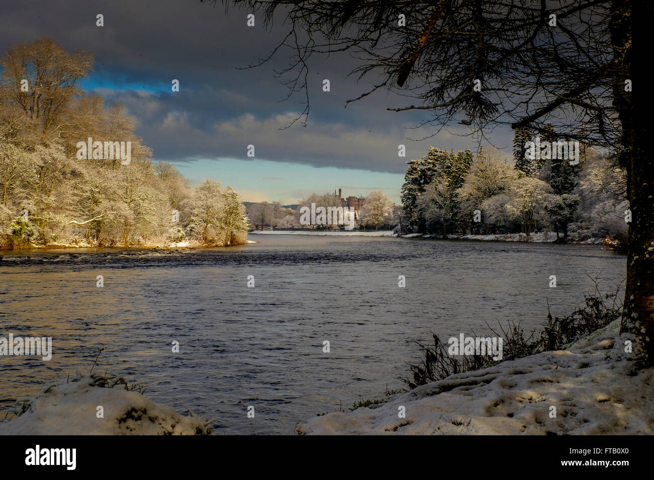 Der River Ness in Inverness, Schottland im winter Stockfoto