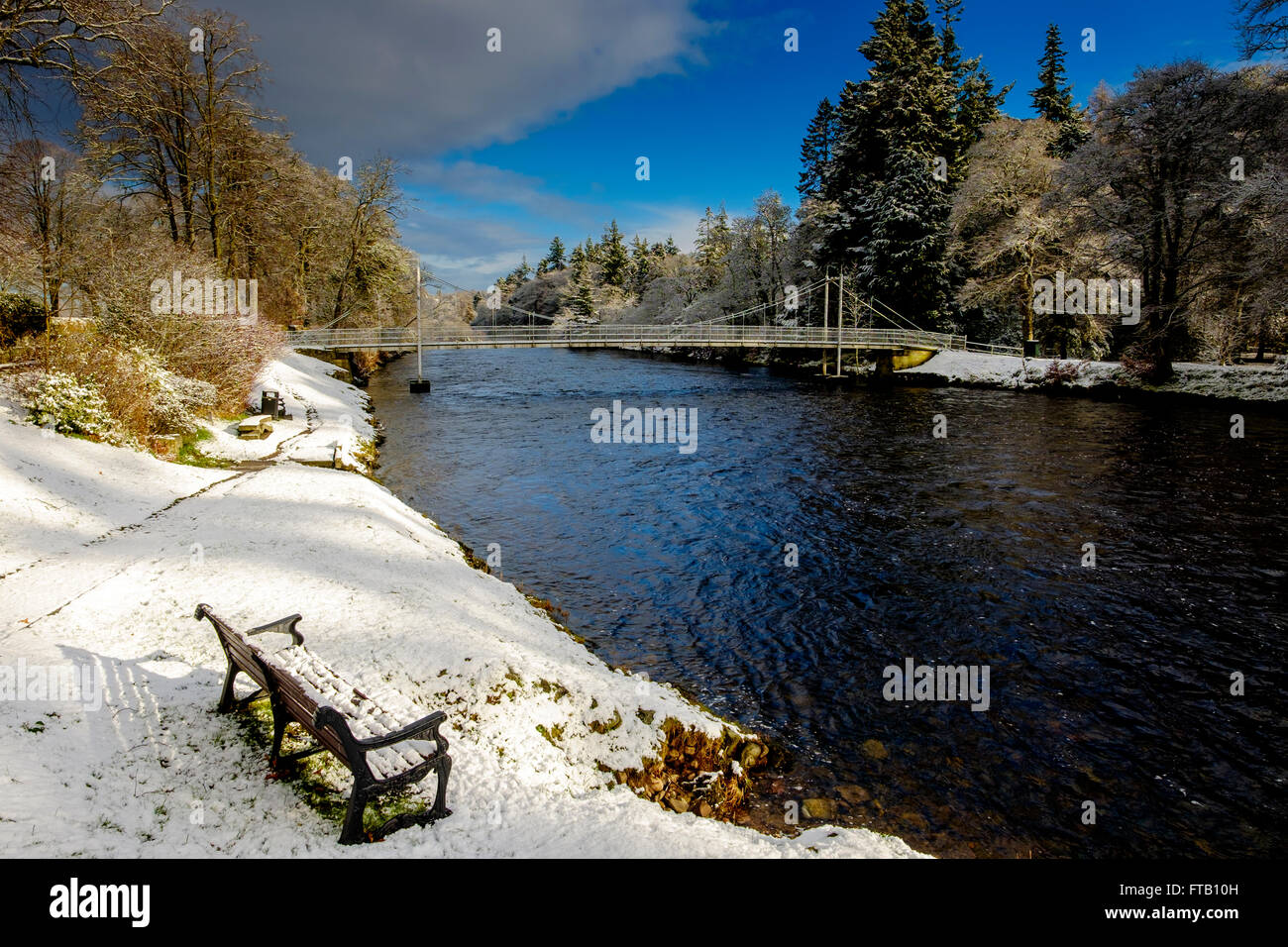 Der River Ness in Inverness, Schottland im winter Stockfoto