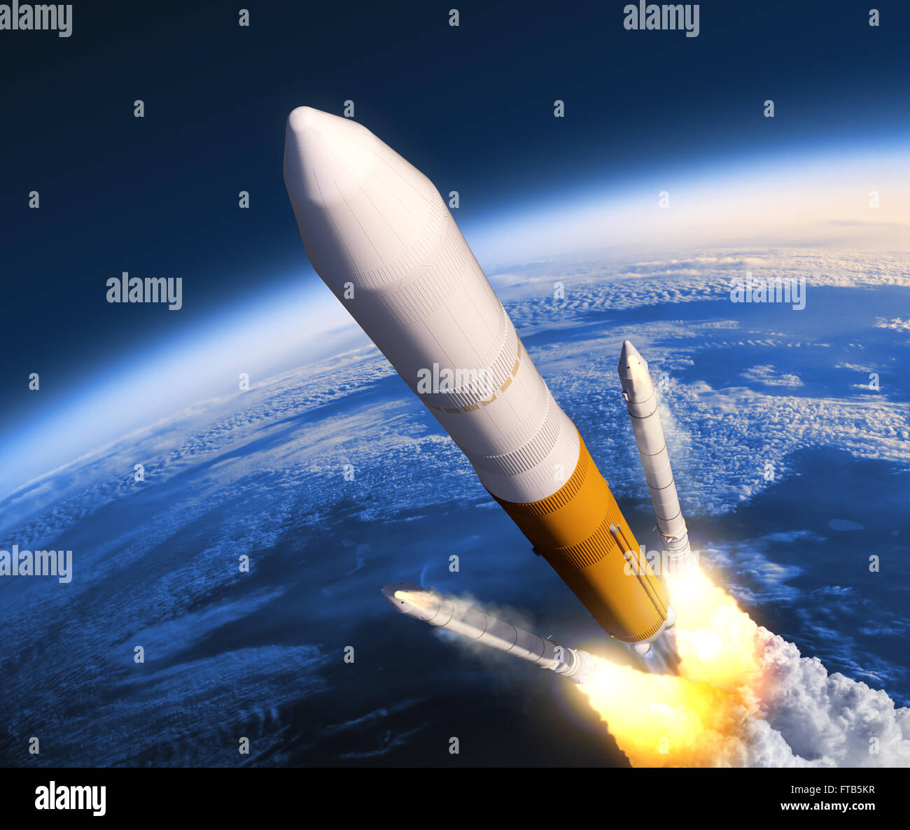 Solid Rocket Booster Trennung Stockfoto