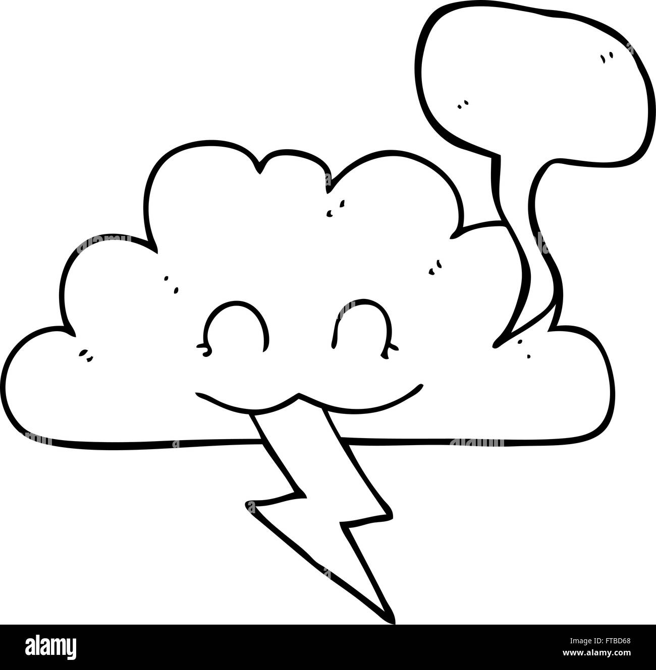 Freihandig Gezeichnete Speech Bubble Cartoon Gewitterwolke Stock Vektorgrafik Alamy