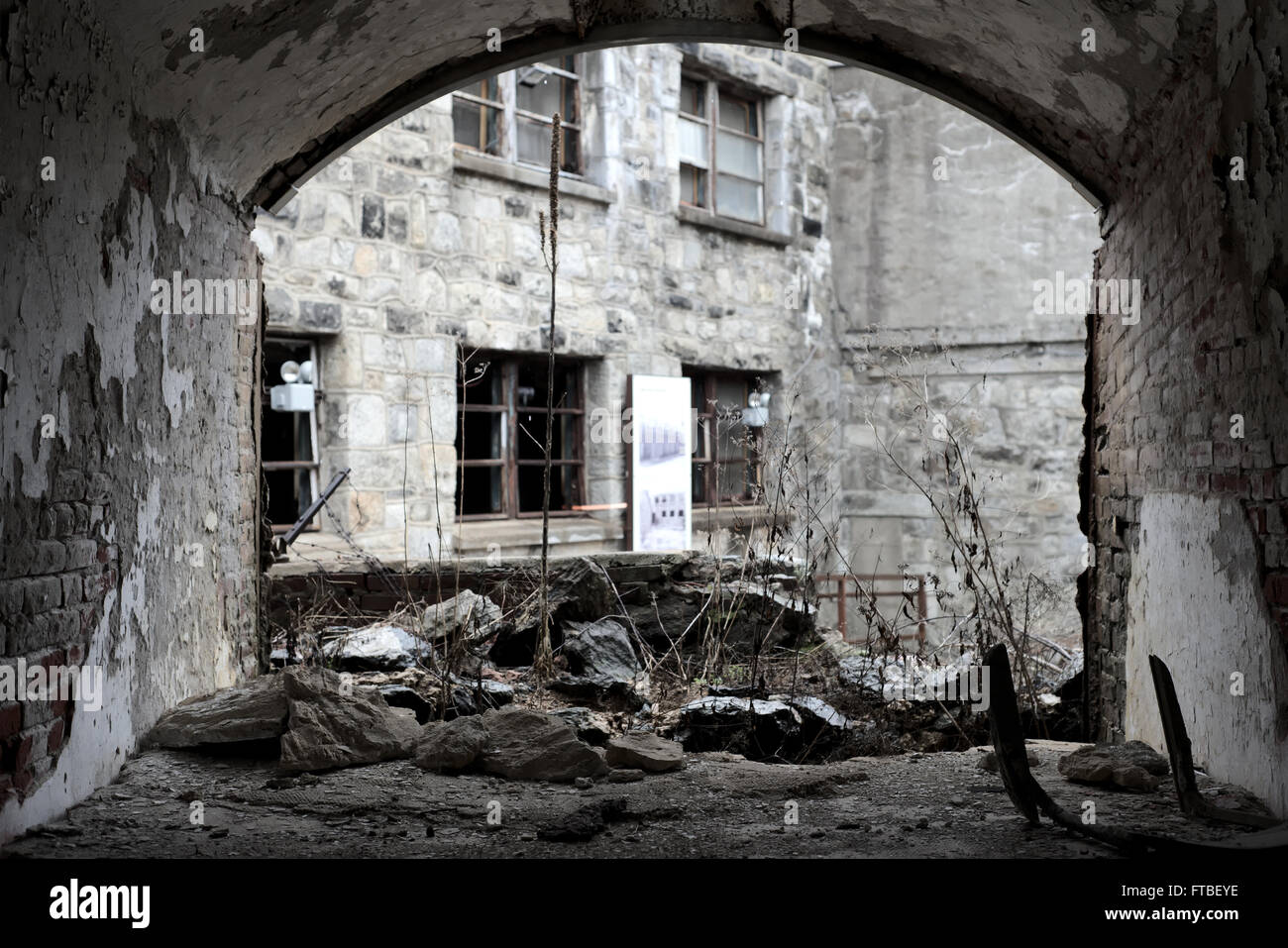 Eine Szene aus der Eastern State Penitentiary in Philadelphia Pennsylvania Stockfoto