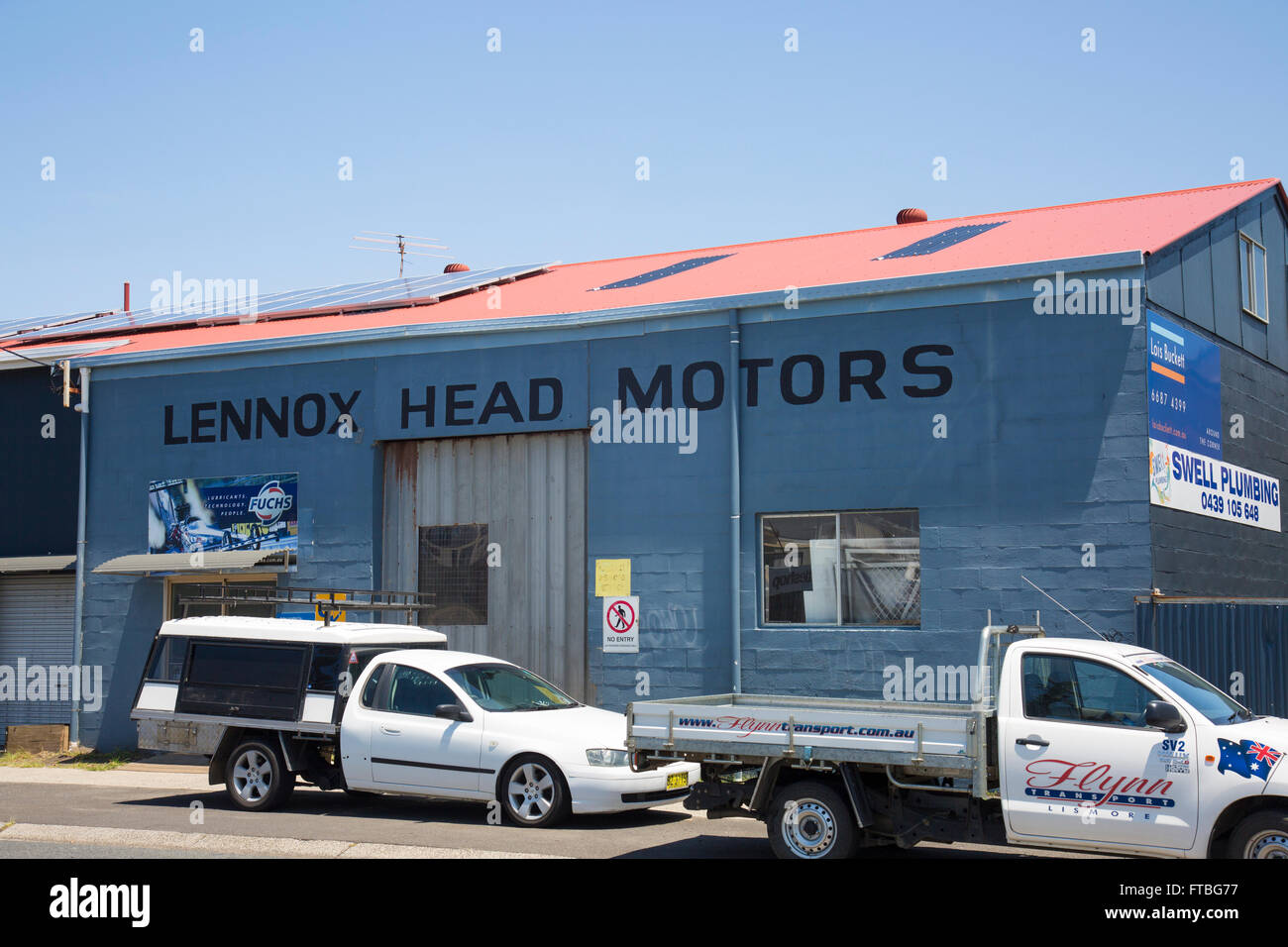 Mechaniker und Auto Garage in Lennox Head, new South Wales, Australien Stockfoto