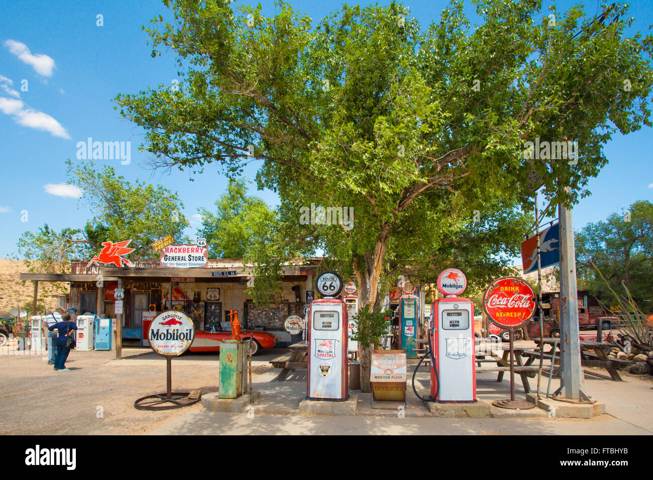 Am Straßenrand Stop in Hackberry entlang der historischen Route 66 in Arizona Stockfoto