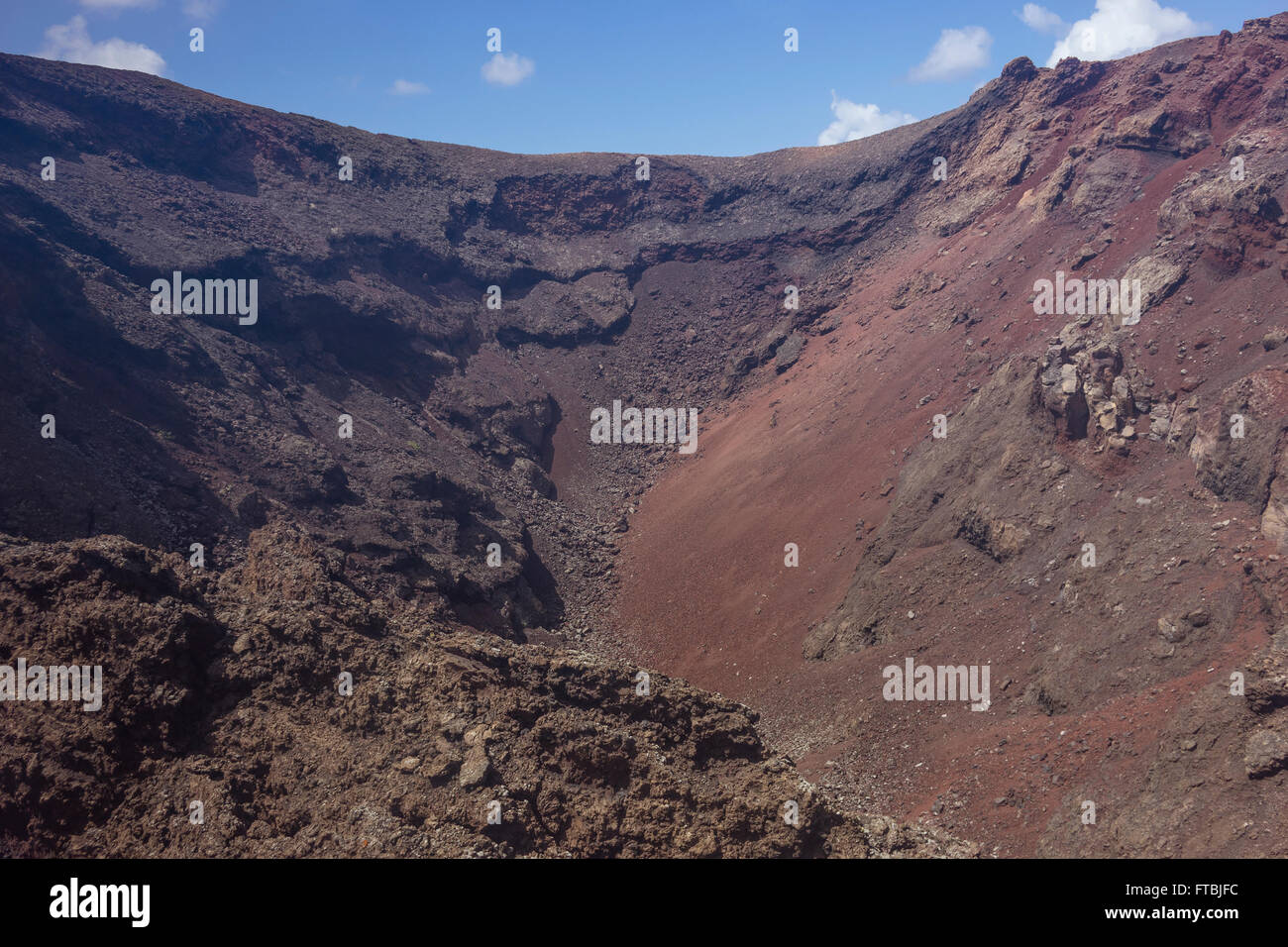 Spanien, Kanarische Inseln, Lanzarote, Timanfaya, Montana Rajada Krater Stockfoto