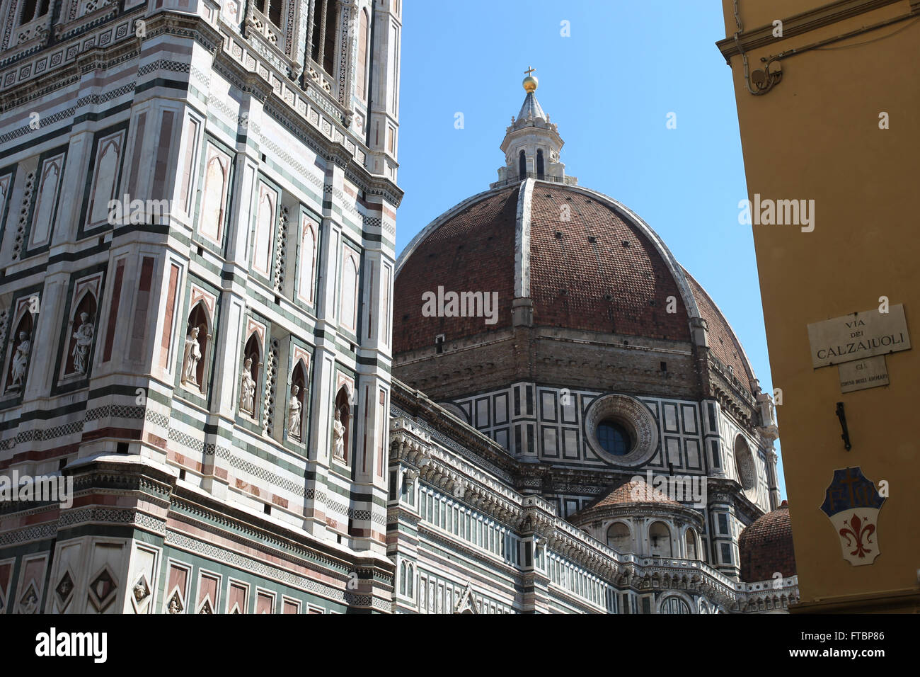 Die Kuppel der Cattedrale di Santa Maria del Fiore (Il Duomo di Firenze), Florenz, Italien. Stockfoto
