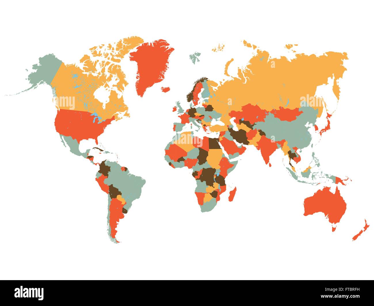 World map illustration Ausgeschnittene Stockfotos und -bilder - Alamy