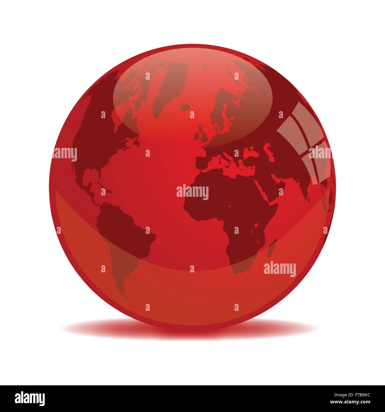 Rote Erde Glass Orb Stock Vektor