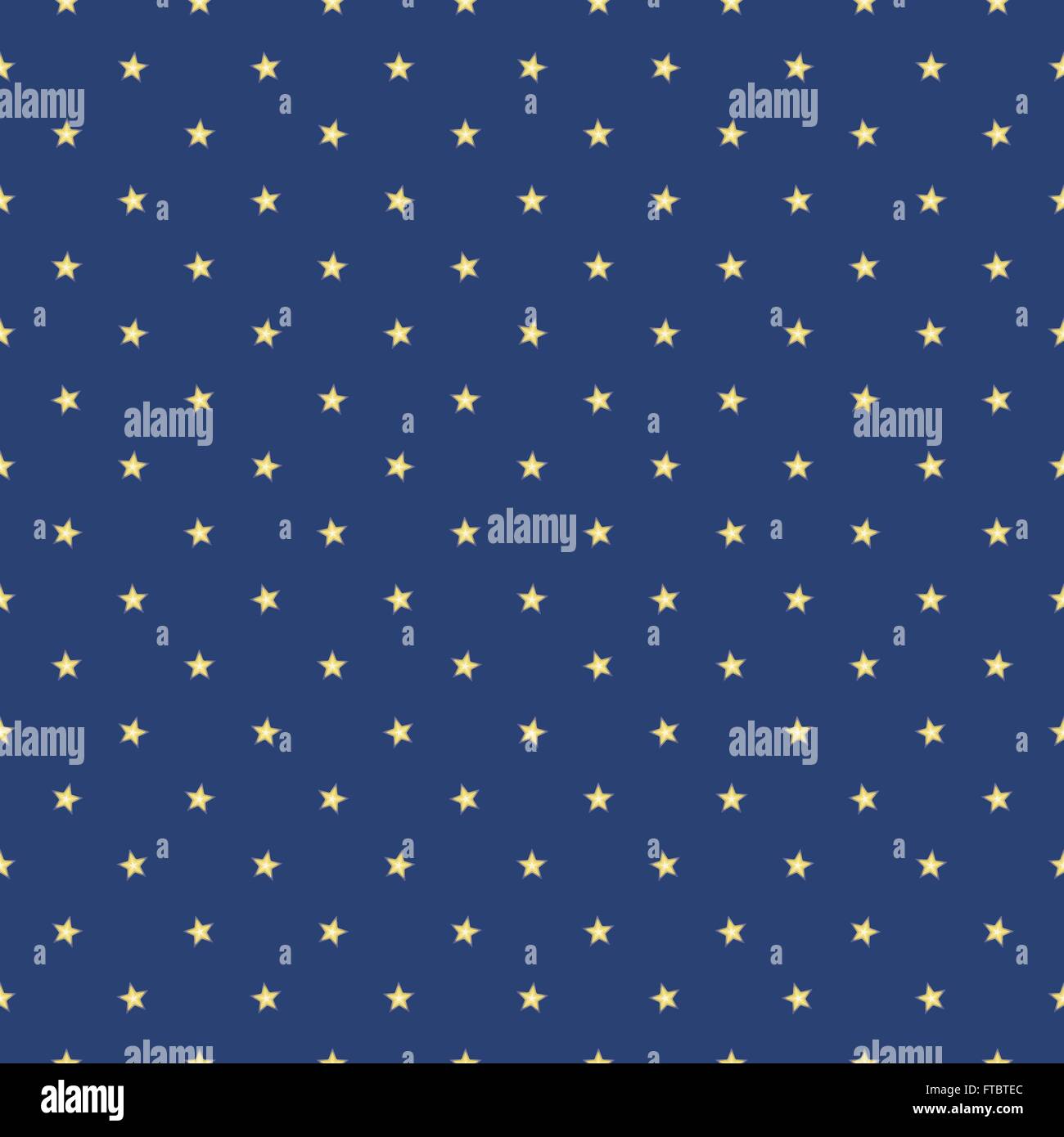 Nahtloser Vektor Textur von unscharfen gelb gefleckte Sternen auf blauem Hintergrund Stock Vektor