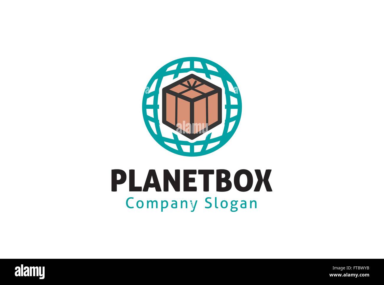 Planeten-Box-Design-Darstellung Stock Vektor