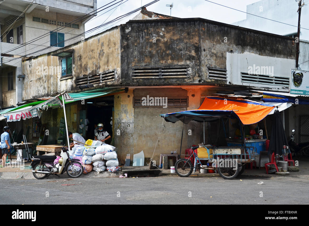 Straßenecke, Ben Tre, Mekong-Delta, Vietnam Stockfoto