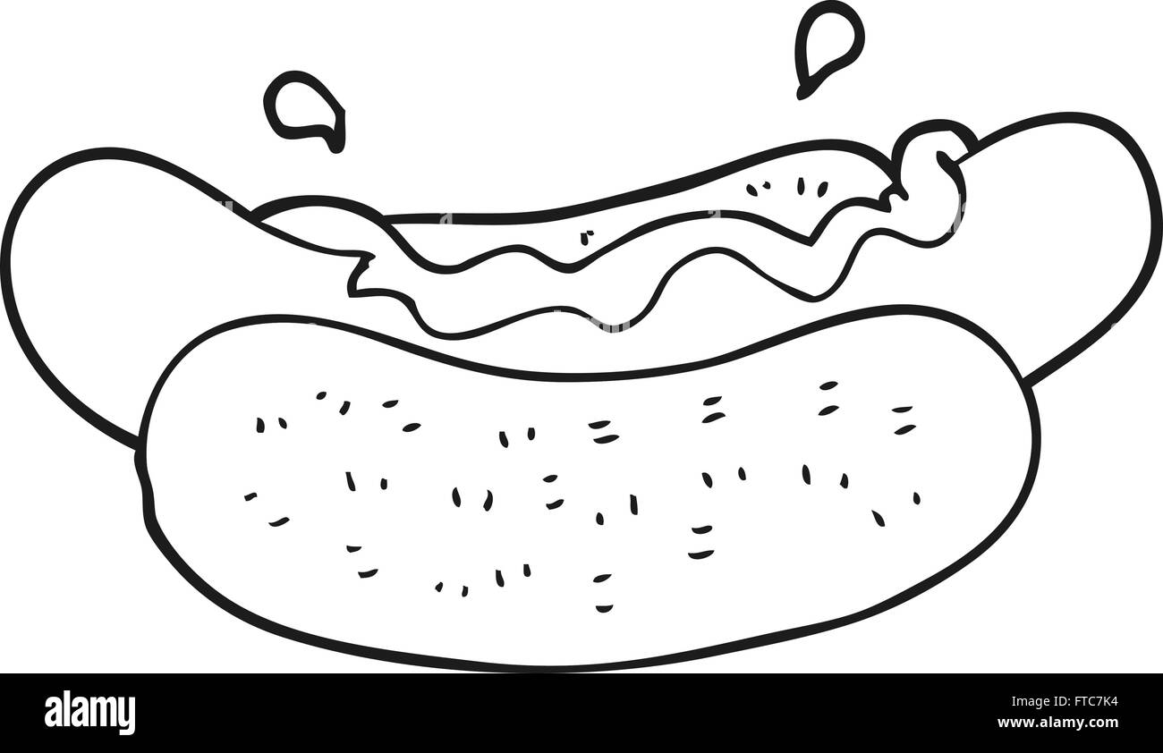 Hotdog clipart Schwarzweiß-Stockfotos und -bilder - Alamy, حجم الصورة 1300x842