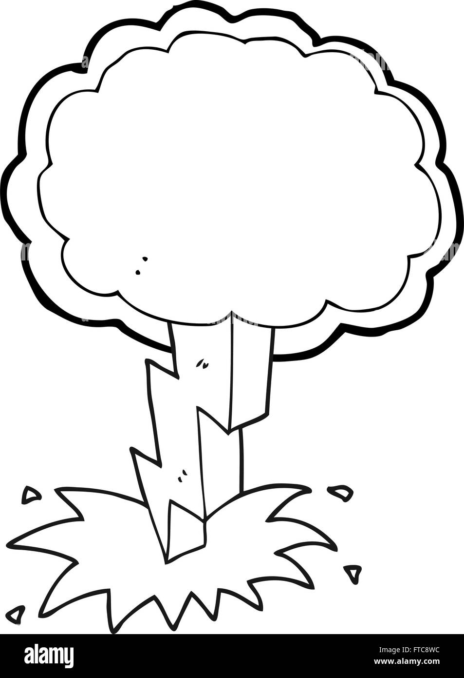 Freihandig Gezeichnet Schwarz Weiss Cartoon Blitz Stock Vektorgrafik Alamy